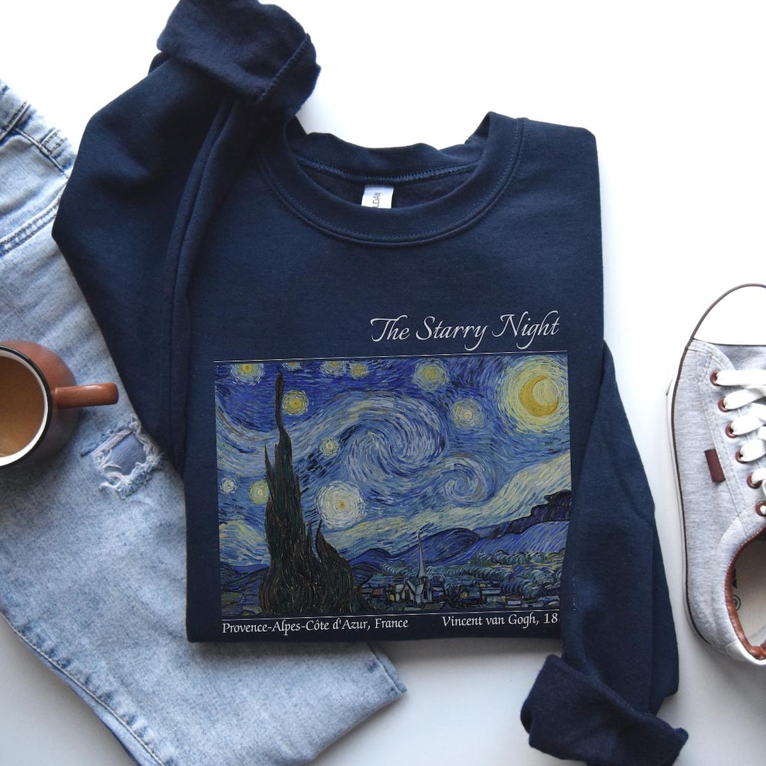 The Starry Night Van Gogh Sweatshirt Famous Painting Sweater Art Lover ...