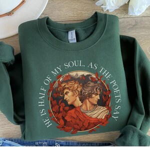 Achilles Patroclus Sweatshirt Romantasy Quote Book Fandom Merch Greek Mythology Booktok Shirt Iliad Literary Bookish Gift for Her Booknerd image 4