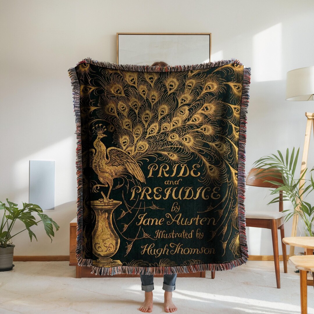 Pride and Prejudice Woven Cotton Blanket Jane Austem Vintage Fandom
