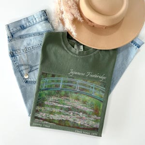 Japanese Footbridge Monet Comfort Colors® Shirt Famous Painting Tshirt Cottagecore Art Lover T-shirt Artsy Nature Gift for Artist Japan Tee
