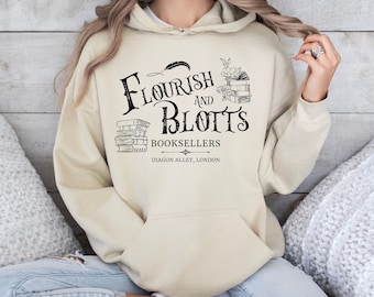 Buch Liebhaber Fandom Pullover dunkel Academia Leser Shirt Flourish and Blotts Literatur Sweatshirt Bücherwurm Geburtstag Weihnachtsgeschenk