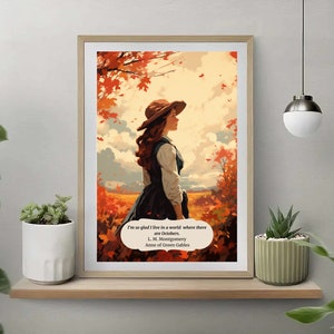 Anne of Green Gables Print Bookstagram Poster Light Academia Wall Art Cottagecore Decor Bookish Print Literary Art Painting Poster image 6