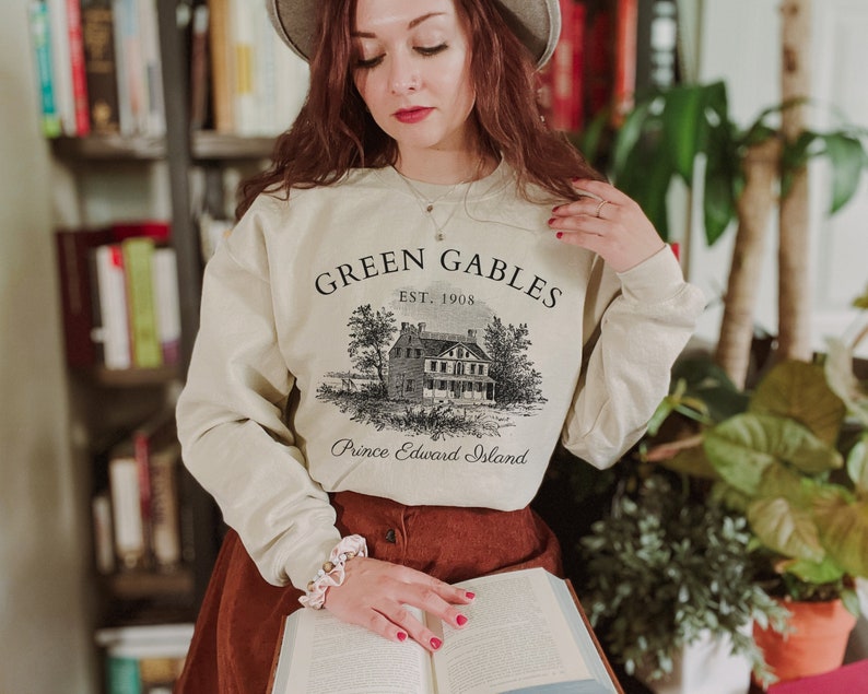 Green Gables Fandom sweatshirt Bookstagram shirt light academia cottagecore clothes fandom reading book sweater literature literary gift zdjęcie 8