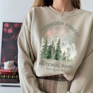Forbidden Forest Sweatshirt Literary Location Sweater Fandom Crewneck Fantasy Book Merch Magical Fairycore Shirt Magic Gift for Her
