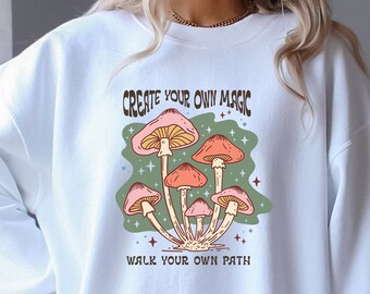 Vintage Illustration Mushroom Art Shirt, Mushroom Hoodie, Magic Mushroom, Cottagecore Shirt, Aesthetic Mushroom Shirt, Magic Mushroom Shirt