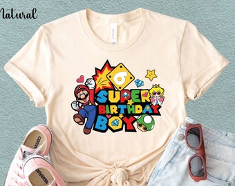 Super Mario Birthday Shirt, Family Mario Personalized Shirt, Birthday Custom Mario Tshirt, Personalized Mario Family Shirt,Super Mario Shirt