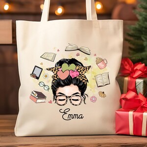 Personalized Tote Bag Book Lover, Custom Book Tote Bag, Large Tote Bag For Women, Bookish Personalized Tote Bag, Book Lover Gift, book lover