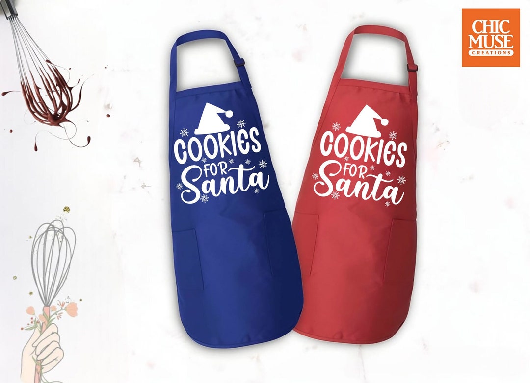Christmas Apron Santa Cookie Apron Grandma Apron for Etsy