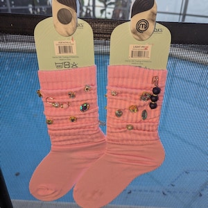 Pink glam slouch socks