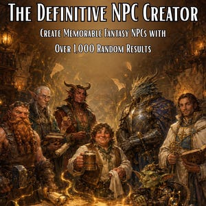 Fantasy NPC Generator | D&D Pathfinder Resource | 1000+ Random Traits (PDF)