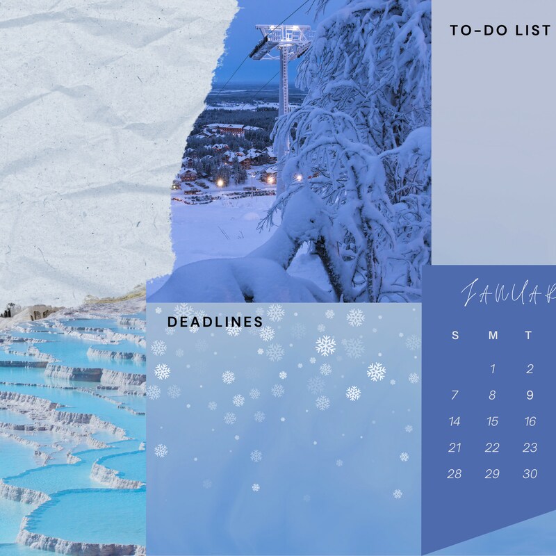 Aesthetic January Calendar Etsy