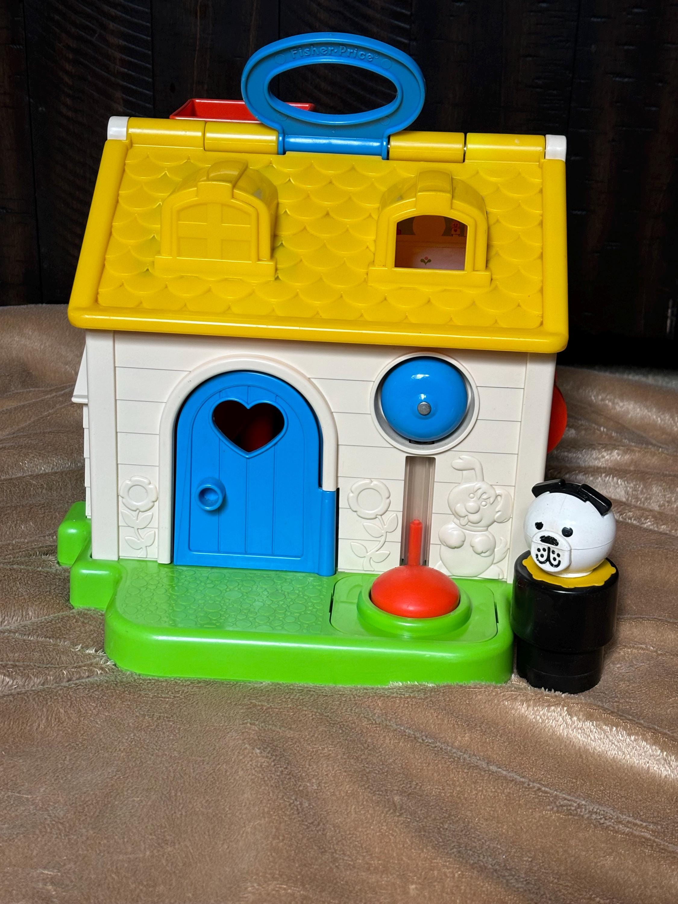 Vintage 1984 Fisher Price Discovery Cottage House Chimney Slide w/ Dog