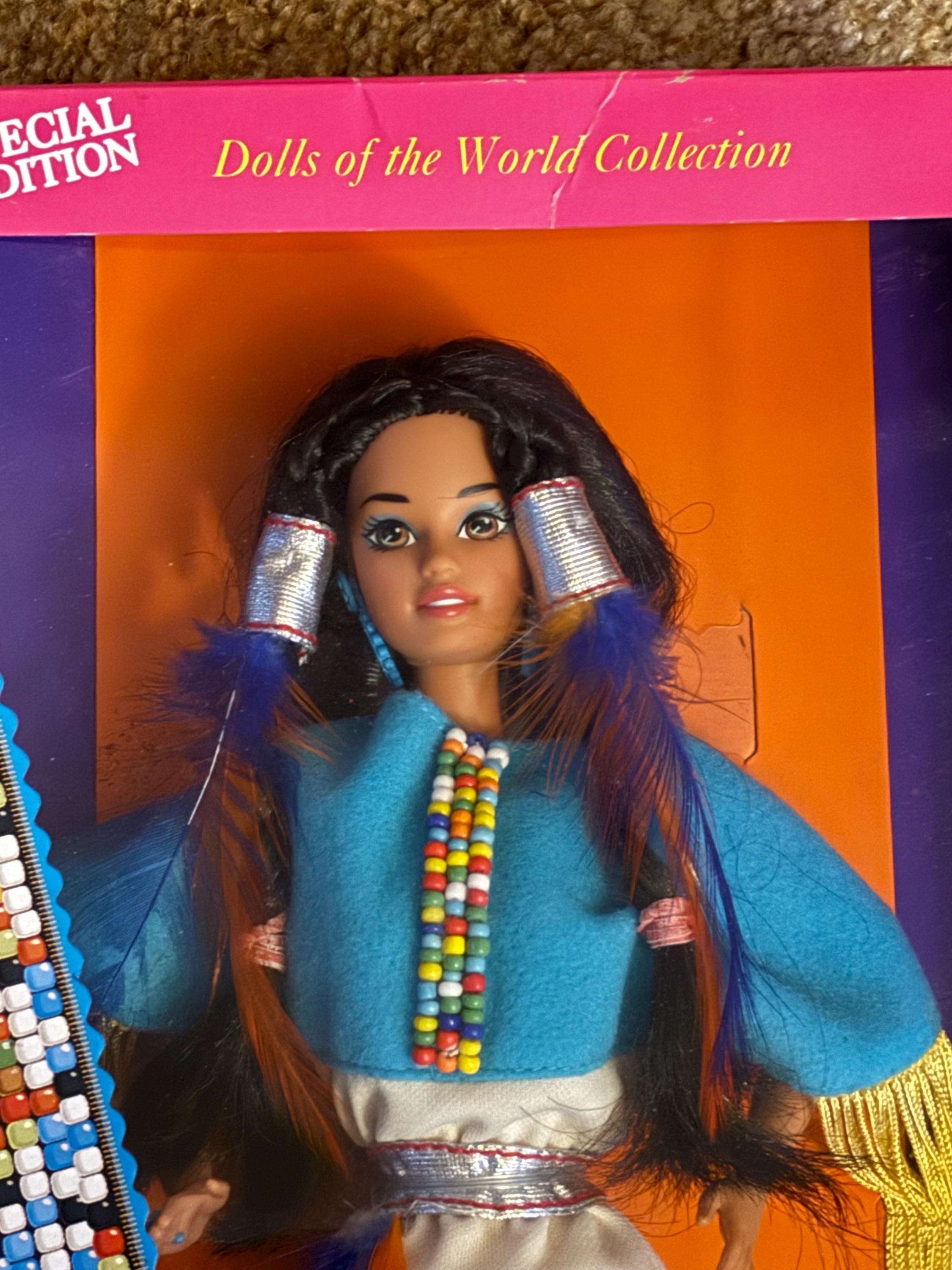 Mattel Second Edition 1993 Native American Barbie Dolls of the
