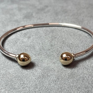 LeStage Authentic Cape Cod Bracelet: Double Ball Open Cuff