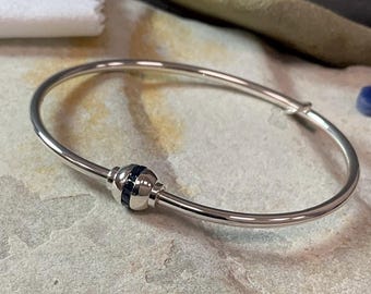 Sapphire Cape Cod Bracelet: 14k Yellow Gold Bangle