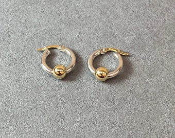 LeStage Cape Cod Hoop Earrings: Sterling Silver & 14k Gold