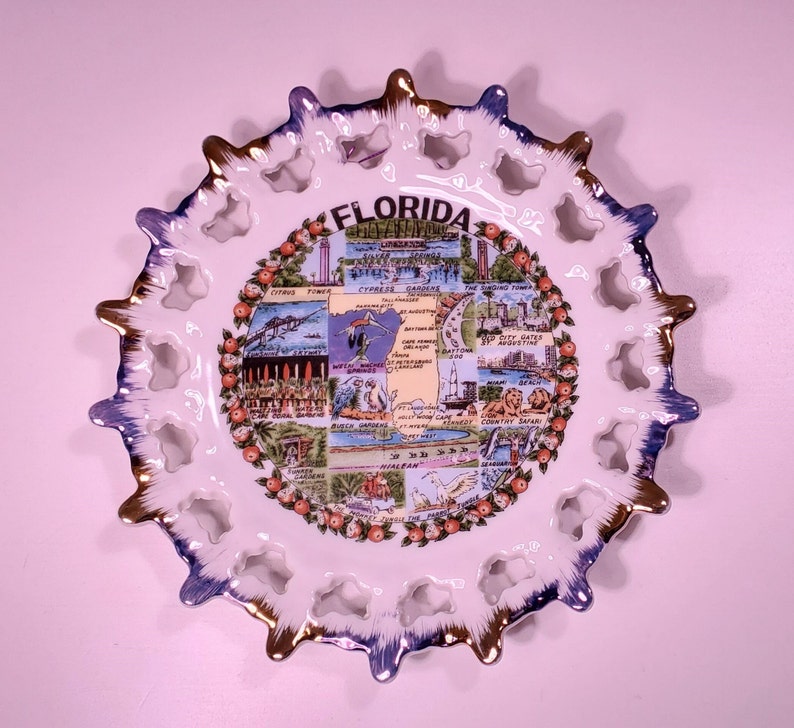 Vintage State Souvenir Plates Pickaplate With New York City, New