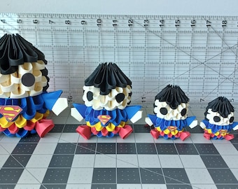 ¡Set de Superman de origami, 5 tamaños, un set para cada superfanático!
