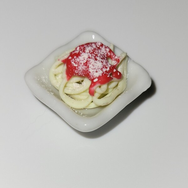 Miniatur Spaghetti Eis Eiscreme ice 1:12 Puppenhaus Dollhouse Zubehör Puppenstube Mini  Essen Puppen Miniature summer