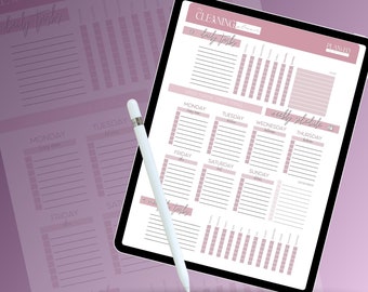 Cleaning Schedule, Cleaning Checklist, Cleaning Planner, Household Planner, Editable or Printable