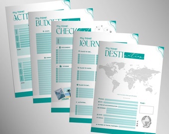Travel Planner SET, Editable or Printable