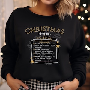 Christmas ICD 10 Code Sweatshirt for Nurse ICD 10 Code Funny Shirt for Hospital Funny Coding Shirt Christmas Shirt for Nurse Diagnosis Shirt