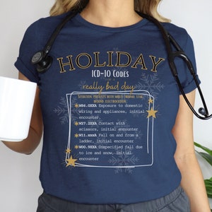 Holiday ICD 10 Code Shirt for Nurse ICD 10 Code Funny Shirt for Hospital Funny Coding Shirt Holiday Shirt for Provider Diagnosis Shirt
