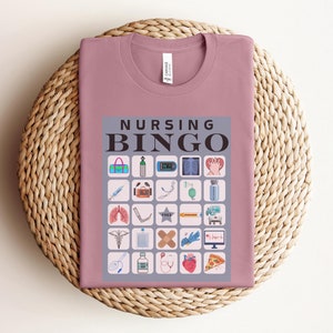 Camiseta de bingo para enfermeras, camiseta divertida para enfermeras de UCI, camiseta de bingo para enfermeras pediátricas, camiseta para enfermeras de urgencias, regalo para enfermeras