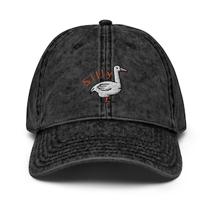 Funny Goose Vintage Style Hat Goose Hat for Animal Lovers Silly Animal Hat Humor Embroidery Christmas Gift Funny Hat Stocking Stuffer Hat