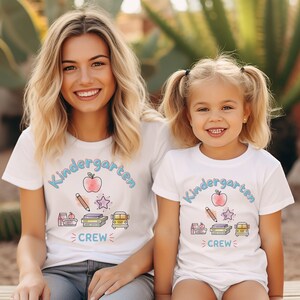 Kindergarten Crew Shirt for Kindergartener First Day of School Shirt for Teacher Shirt for School Kindergarten Teacher Shirt Back to School