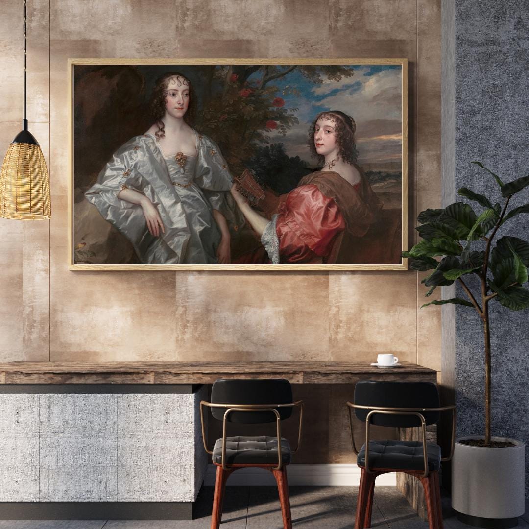 バロックスタイル 女性の肖像画 バロックスタイル 女性の肖像画 ヴィンテージ・バロック様式の二人の