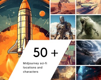 50+ Midjourney SciFi Art Images, AI Art, Surreal Sci Fi, Midjourney Art, Retro, Cinematic, Digital Art, Ai Digital Download