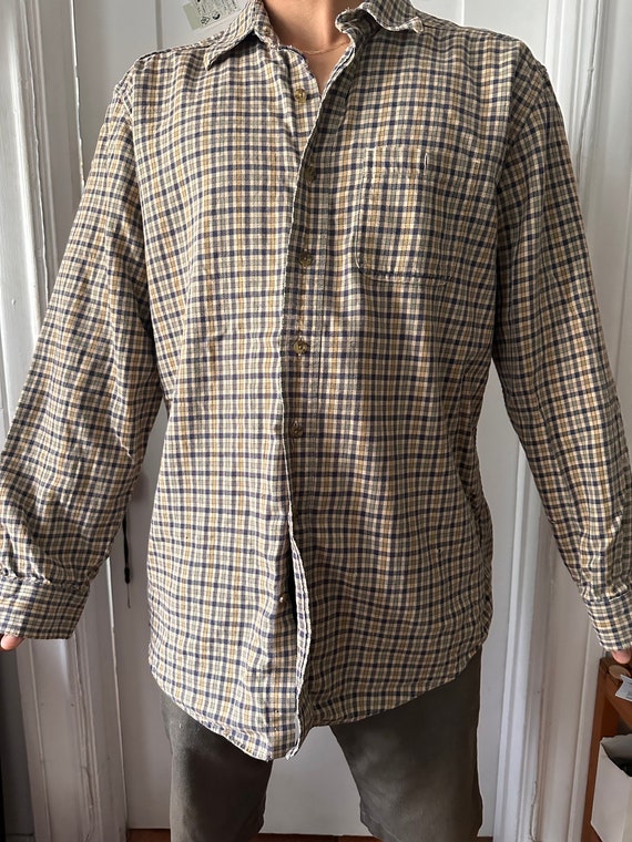 Chemise à Carreaux Chaps - Taille 5, Coton 100% - Couleurs Vert/bleu/jaune - Occasion Portée 1x, état Impeccable