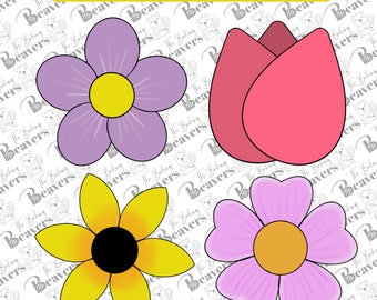 Flower Blossoms Set of 4 Cookie Cutters