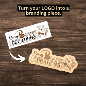 May include: A wooden sign with the text "Busy Beavers' Creations" and a cartoon beaver holding a pencil. The sign is on a woodgrain background.