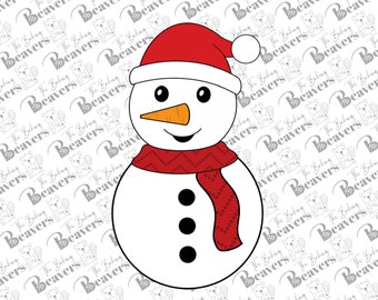 Snowman with Santa Hat Cookie Cutter (recommend sizing up)