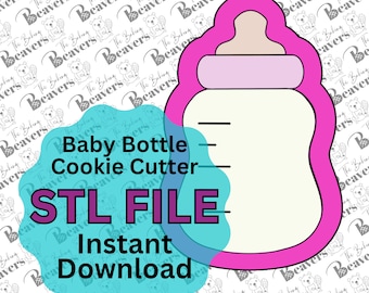 STL - Curved Baby Bottle  (digital download)