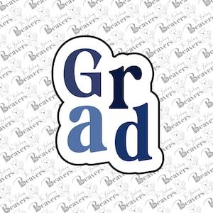 Grad Block Text Cookie Cutter (With or Without Stencil)