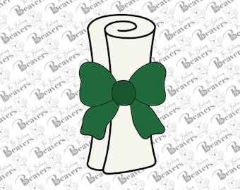 Diploma with Bow Cookie Cutter (recommend sizing up)