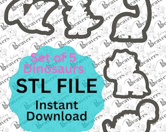 STL - Set of 5 Dinosaurs (digital download)