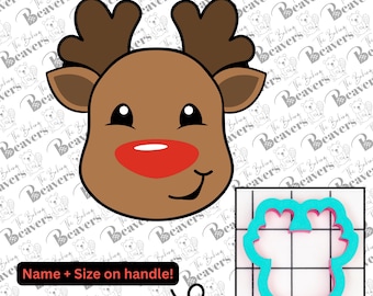 Reindeer Face (chunky version) Cookie Cutter / Rudolph