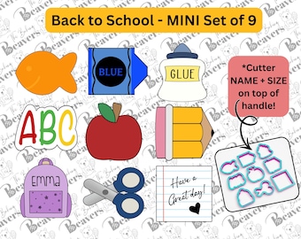Back to School Cookie Cutter Set of 9 Minis