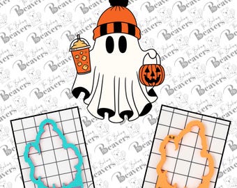 Ghost with Beanie and Drink Cookie Cutter