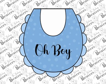 Ruffled Baby Bib with Closed Neckline Cookie Cutter (may want to size down)