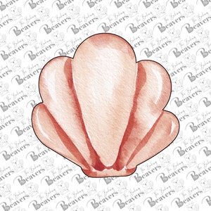 May include: A pink seashell cookie cutter with a detailed, realistic design. The cutter is made of metal and has a smooth, polished finish.