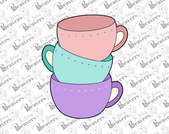 Stack of Tea Cups Cookie Cutter