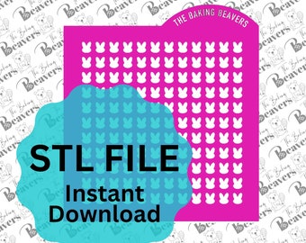 STL - Bunny Head Sprinkle Stencil (digital download)