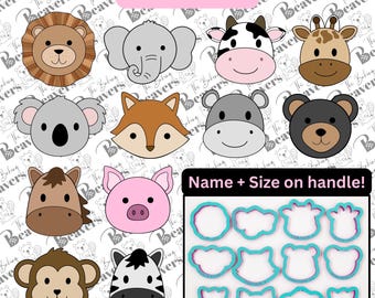 Animal Face Dozen Cookie Cutter Set