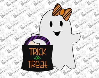 Trick or Treat Ghost with Bow Cookie Cutter