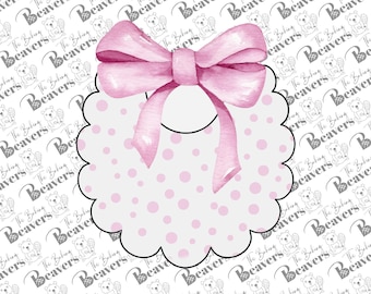 Ruffled Baby Bib with Bow Cookie Cutter
